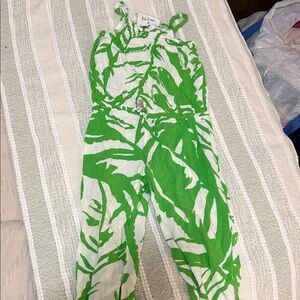 Lilly Pulitzer Vibrant Green and White Jumpsuit